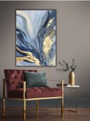 Resim Yağlı Boya Tablo %100 El Yapımı 80cmx114cm Soyut Yaldız 