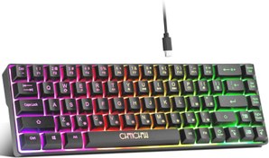 Resim CHONCHOW Mini RGB%60 Oyun Klavyesi, 68 Tuşlu Küçük Kompakt USB Kablolu Gökkuşağı Işıklı Arkadan Aydınlatmalı Oyun Klavyesi Xbox PS4 PS5 PC Laptop Oyuncu için 