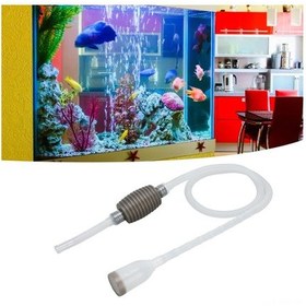 Resim Moveevo 1.5m Pvc Akvaryum Sifonu: El İle Su Değiştirici, Kireç Filtresi, Balık Koruyucu Pompa - Renk Rastgele 