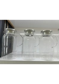 Resim 1500 Ml Borosilikat Cam Su Sürahisi - Metal Kapaklı Ve Isıya Daya 