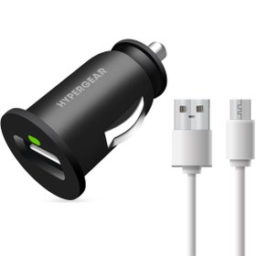 Resim Hypergear 2.1A 2X Hızlı Araç Şarj Aleti Set Micro Kablo Siyah 