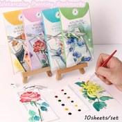 Resim 10 Yaprak/Set Sulu Boya Kitap Ayracı Seti DIY Sulu Boya Kağıdı El Yapımı Taşınabilir Renkli Kitap Ayracı Tatil Parti Hediyesi İçin Uygun 