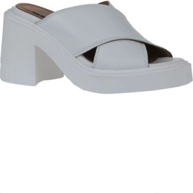 Resim Bueno Shoes Beyaz Deri Kadın Topuklu Terlik 01WY12703 01WY12703 