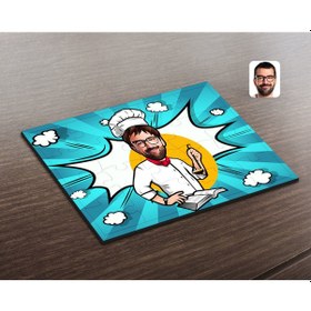 Resim Kişiye Özel Erkek Chef Karikatürlü Ahşap Puzzle-12 