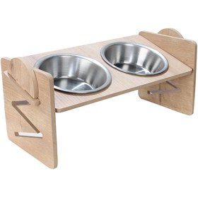 Resim Hype Store TİNEKE AYARLANABİLİR AHŞAP 2 Lİ MAMA KABI KEDİ VE KÖPEKLER İÇİN MAMA KAPLARI 1 ADET 