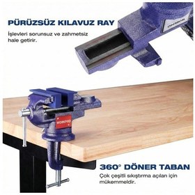 Resim Workpro Wp233010 65mm 360 Döner Tabanlı Örslü Profesyonel Mini Tezgâh Mengene 