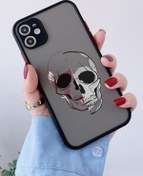 Resim casesing Iphone 11 Kamera Lens Korumalı Two Skull Tasarımlı Montreal Siyah Kılıf 