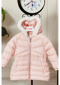 Resim Kız Bebek Kapüşonlu Kışlık Mont 51333 Pembe 