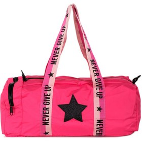 Resim ICONE BAG Kız Çocuk Yıldız Baskılı Spor Çanta, Yan Cepli Spor Çanta, Fermuarlı Detaylı Çocuk Spor Çanta, Pembe 