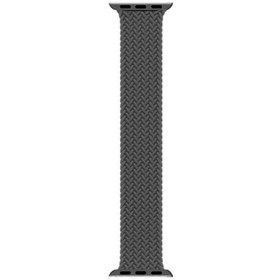 Resim Microsonic Apple Watch SE 44mm Kordon, (Medium Size, 147mm) Braided Solo Loop Band Koyu Gri 