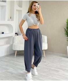 Resim Trendingsize modal dokulu şalvar tek alt 