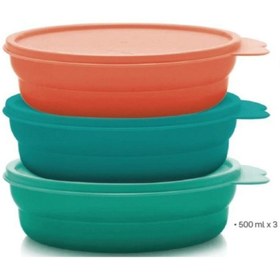 Resim Bonbon Kaplar Renkli Saklama Kabı 3'lü Set (3 X550 Ml.) 