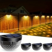 Resim Güneş Enerjili 6LED Yarı Dairesel Çit Işığı Dış Mekan Işığı ve Gölge Gece Lambası Siyah ve Beyaz Duvar Lambası Su Damlası Merdiven Işığı 5 adet, 8 adet 
