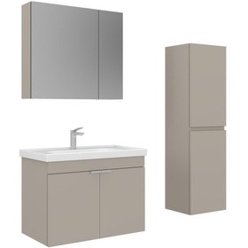 Resim Orka Desna 80 Cm Çöl Beji Banyo Dolabı Takımı Ve Boy Dolabı Çöl Beji 
