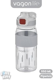 Resim 550 ML Rahat İçim (Pipetsiz) Taşıma Kulplu Çocuk Su Matarası -VGN3001ML550 (Gri) 