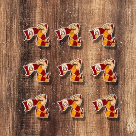 Resim 9 Parça Galatasaray Takım Fan Stickerları - Güçlü Kendinden Yapışkanlı Araç Çıkartmaları, Kırmızı & Sarı Renkler (Araçlar, Kamyonlar, Pencereler, Laptoplar İçin) - Takım Ruhunuzu Gösterin! - Taraftar Dekorasyonu, Futbol Aksesuarları, Karikatür Yumruk Desenli 