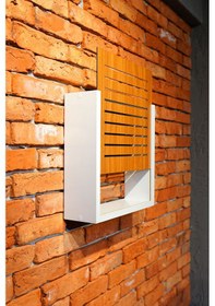 Resim Modem Saklama Kutusu Sürgülü Yukarı Açılır 35 X 35 Çizgili Ceviz 