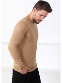 Resim Ferraro Camel Bisiklet Yaka Superfine Erkek Triko Kazak Camel 