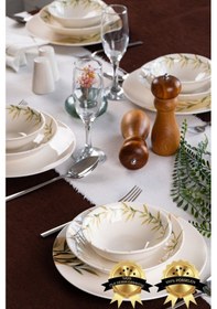 Resim Serin 18 Parça 6 Kişilik Porselen Yemek Takımı Çok Renkli 