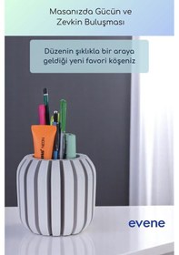 Resim Kalemlik Masa Kalemliği Organizer Kalemlik Beyaz Renk Model 79 Çok Renkli 