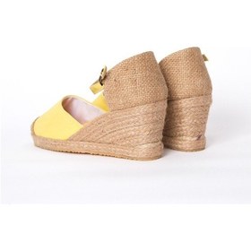 Resim Burnu Hasır Dolgu Topuk Sarı Keten Hasır Espadril ES1005-1005 Sarı 