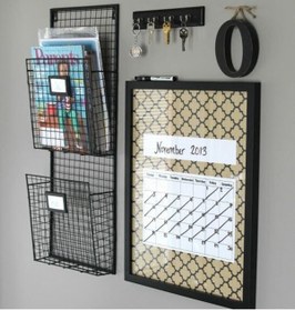 Resim GO DEKOR Tel Kafes 2 Gözlü Duvar Dergilik Ve Gazetelik Ünitesi - 60x35 