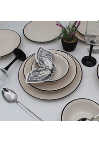 Resim Anka 18 Parça 6 Kişilik Yemek Takımı - Siyah File 