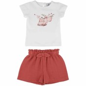 Resim best kids Kız Bebek Ekru-kiremit Şortlu Takım 10043 