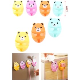 Resim Neler Geldi Neler Ayıcık Desenli Çok Amaçlı 4 Lü Fiş Tutucu Kablo Düzenleyici Kablo Tutucu 