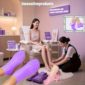 Resim 2 adet Kadın Silikon Ayak Koruma Çorabı - Nemlendirici ve Çatlak Dirençli, Tüm Mevsimler İçin Ergonomik Tasarım, Koku Yok, Kuru ve Çatlak Topuklar İçin İdeal, Anneler Günü, Güzellik, Sağlık, Yaz ve Kış İçin Mükemmel Hediye, Ayak Bakımı Temel Ürünleri, Rahat Ayakkabılar, Dayanıklı Ayakkabılar 