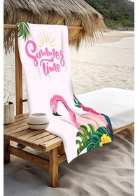 Resim Dijital Baskı Plaj Deniz Havlusu Flamingo Desenli Peştamal Hvl0141 Renkli 