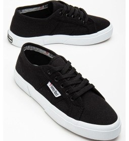 Resim Rahat Kalıp Krep Taban Bağcıklı Keten Kadın Siyah Günlük Ayakkabı Tbacr801 Siyah 