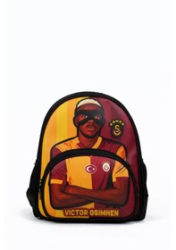 Resim Galatasaray Lisanslı Victor Osimhen Figürlü Anaokulu Çantası - 2 Bölmeli Su İtici Kumaşlı Sırt Çantası Siyah 
