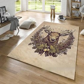 Resim Geyik Desenli HD Dijital Baskı Noel Dekorasyonları İçin Süslemeleri Yeni Yıl Halısı, Yeni Yıl, Yılbaşı Dekoru (100 x 300 cm) 