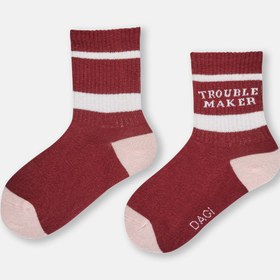 Resim Dagi Pembe Kız Çocuk Trouble Maker Çorap 2'Li 