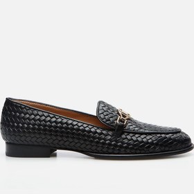 Resim SİYAH-BLACK, , Kadın Deri Siyah Loafer 