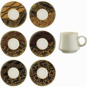 Resim Sandro Moreno 1453 Kariye Double Yüzük Gold 12 Parça 6 Kişilik Kahve Fincan Takımı 120 ml 