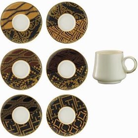 Resim Sandro Moreno 1453 Kariye Double Yüzük Gold 12 Parça 6 Kişilik Kahve Fincan Takımı 120 ml 