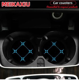 Resim 2'li Baskılı Büyük Kareli Kumaş Lastik Tampon, General Motors Bardak Mavi Mavi 