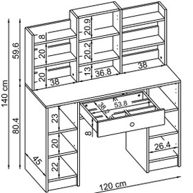 Resim Makyaj Masası - Glamo - Beyaz / 120 Cm 