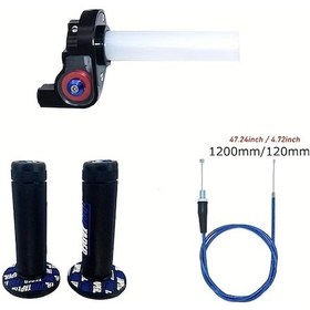 Resim Dashanshop Motosiklet Tutacakları 1/4 Hızlı Dönüş Gaz Kelebeği 1200mm Kablo Blue 