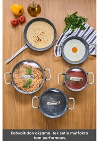 Resim Karaca Biogranit Monet 8 Parça Tencere Seti Siyah 