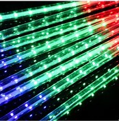 Resim Hfambition Rgb Led Yıldız Yağmuru Işık Zinciri, Dış Mekan Sıcaklıklı, Su Geçirmez, Noel Dekorasyonu, 50cm 8 Adet Set Avrupa Standartı Diğer 