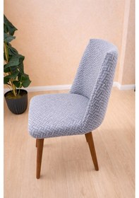 Resim A Kalite Mutfak Sandalye Kılıfı Büyük Oval Yıkanabilir Streç Lastikli Kumaş Sandalye Örtüsü 1 Adet Gri 