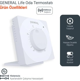 Resim General Life Aruna HT10S Rf Kablosuz Oda Termostatı 