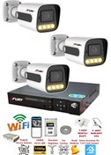 Resim 3 Kameralı Su Geçirmez 1080P 4x Ultra Ledli Gece Renkli Güvenlik Kamera Seti 5500 500 GB Fury
