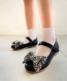 Resim Surpie Shoes Kız Çocuk Ortopedik Pullu Fiyonk Detaylı Babet, Çocuk Ortopedik Babet 