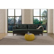 Resim Perla Sofa Madrid Üçlü Yataklı Kanepe Keten Yeşil 
