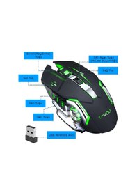 Resim UpWay TW-Q13 2400 DPI Sessiz Kablosuz RGB Oyuncu Mouse 