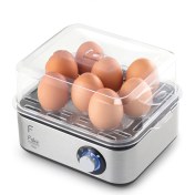 Resim Fakir Eggy Master Yumurta Pişirici - 8 Yumurta Kapasitesi, 500 W Güç, Paslanmaz Çelik Gövde, Sert ve Yumuşak Pişirme Seçenekleri 